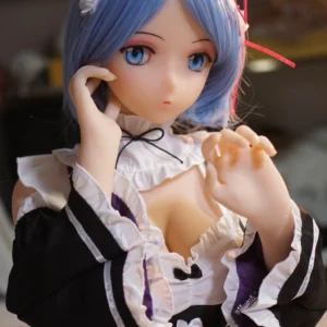 anime sexdoll ตุ๊กตายางอนิเมะน้องละมุ ใส่ชุดดำทำมือหงิก
