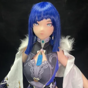 anime sexdoll ตุ๊กตายางอนิเมะน้อง แรมนิ ใส่ชุดแนวนินจา สีน้ำเงิน ตาสีน้ำเงินเหมือนผมและชุด