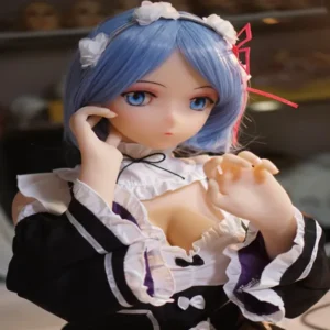 anime sexdoll ตุ๊กตายางอนิเมะน้องละมุ ใส่ชุดดำทำมือหงิก