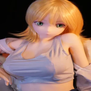 anime sexdoll ตุ๊กตายางอนิเมะsaika ซาอิกะใสเสื้อกล้ามสีเทาผมสีส้มสวย