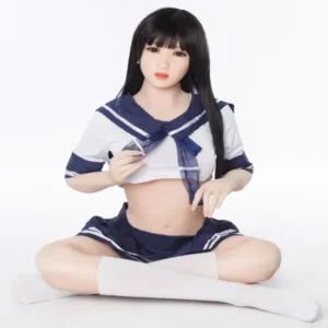 ตุ๊กตายาง น้องรักเรียนญี่ปุน น้องเนโกะ ใส่ชุดนักเรียนญี่ปุน นั่งสมาธิเปิดเห็นพุง