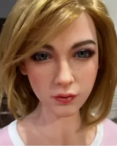 ใบหน้าตุ๊กตายางซิลิโคนหน้าฝรั่งมีกระด้วย