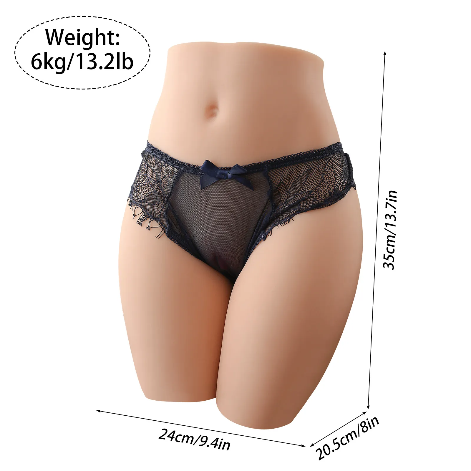 ขนาดตุ๊กตายางทอร์โซช่วงล่าง